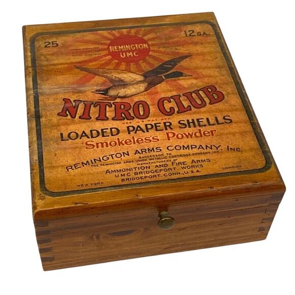 Vintage Editions Remington Nitro Club Loaded Paper Shells Smokeless Powder Box - Picture 1 of 11